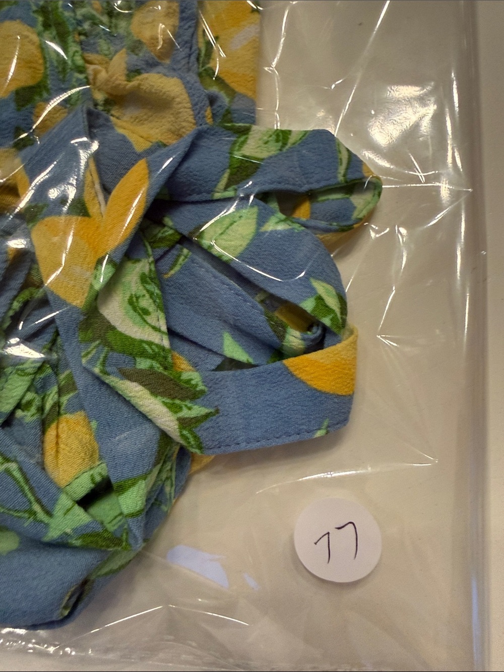 Blue Lemon-Print Ruffle Cami Tank Top - Picture 4 of 4